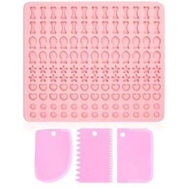 TPZORJX backmatte hundekekse,Silikon backmatten für hundeleckerlies,hundekekse backform,Mit Schaber,130 Gitter 5 Formen in 1 BPA-Frei Backunterlage Backform für DIY Hundekekse und Leckerlis