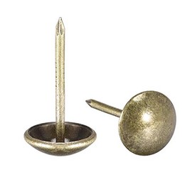 sourcing map 80 pcs. Furniture nail, upholstery nails, antique pencils, round thumb drawing pins, 11 mm, Dmr. 20 mm height, bronze-coloured.