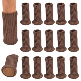 AUEFUDQ Pack of 16 Chair Socks, Elastic Furniture Socks, Knitted, Felt Chair Leg Caps, Thick Base, Non-Slip Pads for Furniture, Table, Floor Protection, Avoid Scratches and Noises