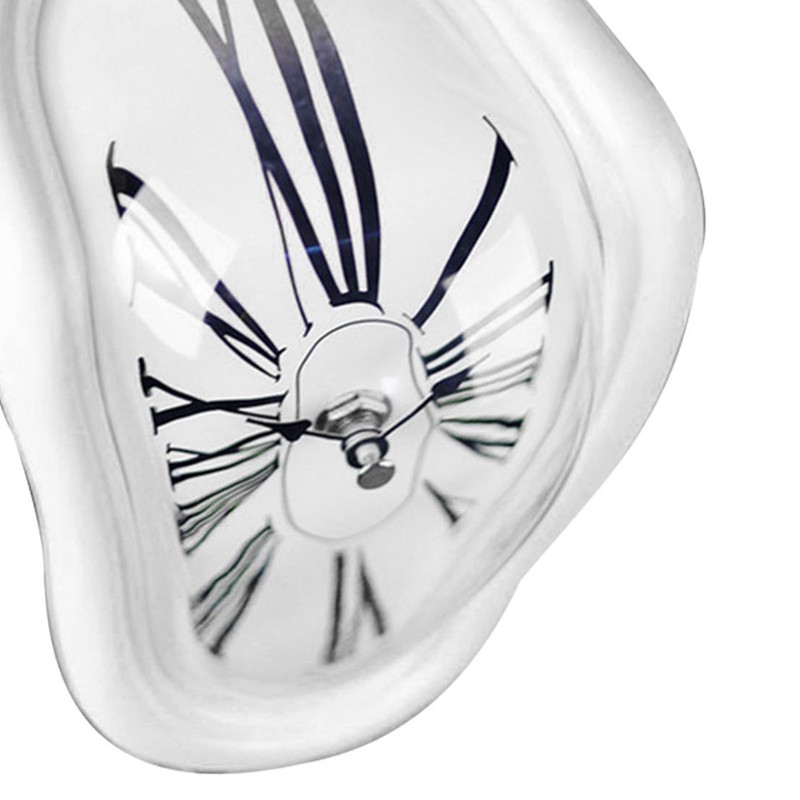 Melting Clock Plastic Retro Decorative Electroplated Metal Paint Desk Table