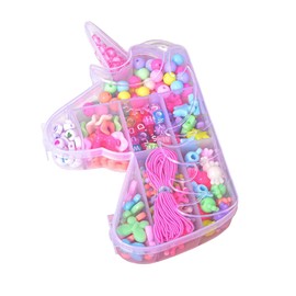 Canollo Make Your Own Bracelets, 210 Pieces Colourful Beads Set, Beads for Threading Children's Jewellery, Craft Set Children from 6 Years, DIY Beads for Threading, DIY Bracelet Making Crafts for