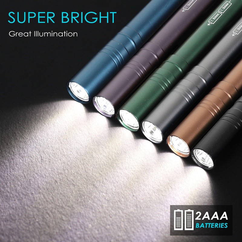 FASTPRO 18-Pack Pen Light, Aluminum LED Penlights with Batteries Included&