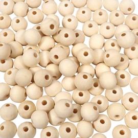 TOAOB 100pcs Wooden Beads Round Wood Beads 10mm for Crafts Decoration DIY Jewelry Making