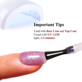 Ozzeal Glitter Gel Polish,Mermaid Iridescent Glitter Gel Nail Polish Sparkle Shimmer Gel Glitter Nail Polish Fall Winter Rainbow Soak off LED UV Gel Nail Polish for Art DIY Manicure 15ML