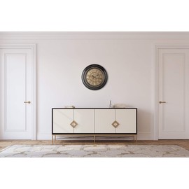 Pacific Bay Rodalben Giant Decorative Light-Weight 24-inch Wall Clock Silent, Non-Ticking, 3-D Aluminum Dial, Easy-to-Read, Quartz Battery Operated, Glass Face Cover