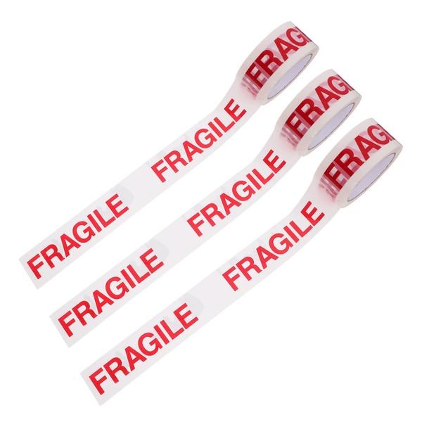 Operitacx 3 Rolls Fragile Warning Tape Fragile Stickers for Boxes