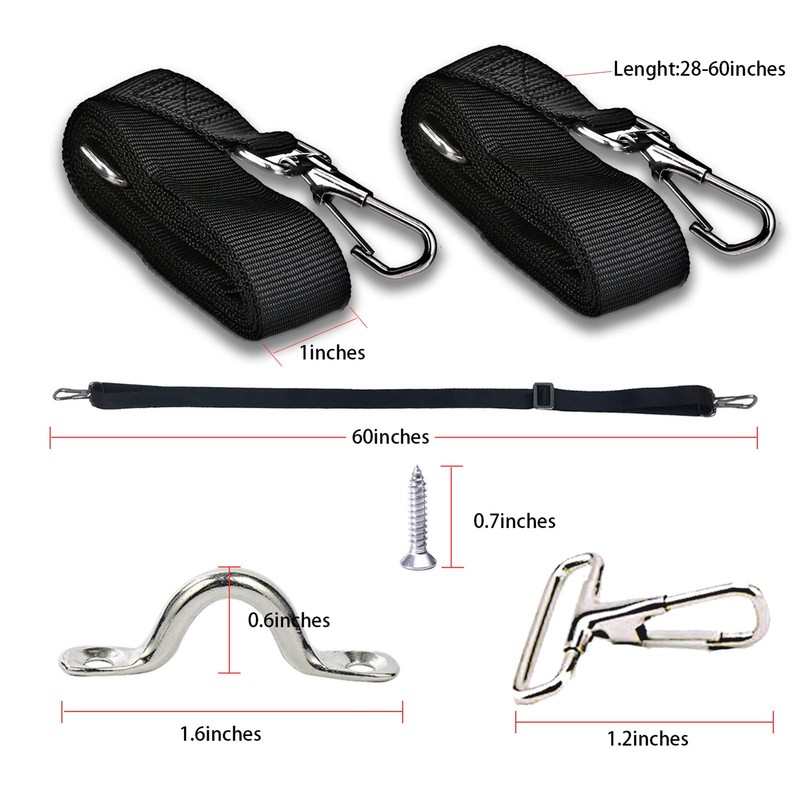 PERCARE 2 Pcs Adjustable Bimini Top Straps Black, Marine Tension