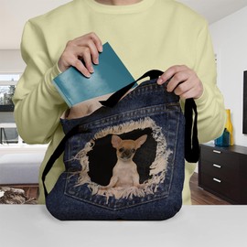 Bang Tidy Clothing Chihuahua Gifts for Dog Lovers Owners - Shopper Shoulder Tote Bags for Women - Reusable Shopping Bag for Groceries, Gift bags, Book Bag, Travel Bag - Polyester Cloth Fabric