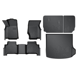 T TGBROS for Jeep Grand Cherokee Floor Mats 2022-2025 2026 All Weather Floor Liners Cargo Liner Back Seat Protector for Grand Cherokee Accessories Black 6PCS(5 Seats Include 4XE, NOT for WK or L)