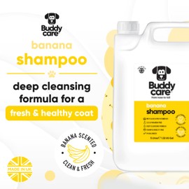 Banana Dog Shampoo by Buddycare | Deep Cleansing Shampoo for Dogs | Banana Scented | With Aloe Vera and Pro Vitamin B5 (5L)