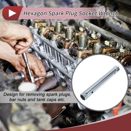 HEROFFIX 1 Pcs Spark Plug Socket Wrench Durable Spanner Socket Remover 235x33mm Silver Tone High Carbon Steel Hexagon 24mm,27mm for Car Motorcycle Lawn Mower