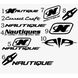 Correct Craft/ Ski Nautique/Air Nautique Ski Nautique Air Nautique Correct Craft Boat Vinyl Decal Sticker Set Of  10