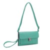 Isabelle Women's Pushlock Shoulder Crossbody Clutch Purse Bag Wristlet (Green)