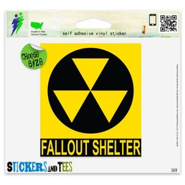 Nuclear Fallout Shelter Sign Vinyl Car Bumper Window Sticker 10" x 8"