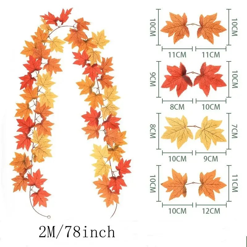 Artificial Maple Leaf Garland for Fall Decorating – Autumn Vine