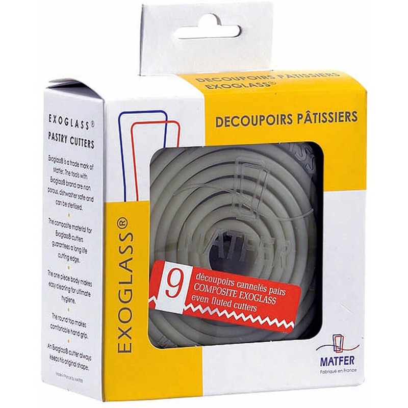MATFER Exoglass Round 7 Grooved Pastry Cutter Set
