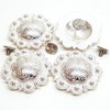Set of 4, 1-1/2" Saddle Bright Silver Round Berry Concho