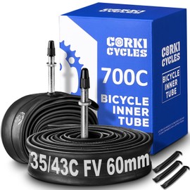 Corki Cycles 700 c Bike Tire Inner Tubes 700x35c 700x37c 700x38c 700x40c 700x42c 700x43c Presta Valve 60mm Heavy Duty 28in Bicycle Tube for Road Gravel Fixie Hybrid Touring Ebike 2pc