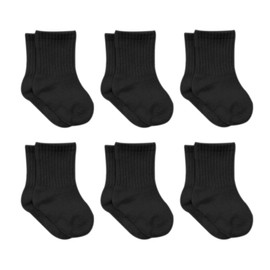 bistyle Baby Grip Ankle Socks 6 Pairs | Newborn Infant Toddlers Socks Organic Cotton | Kids Boys Girls Ankle Socks (as8, age, 0_month, 6_months, Black)