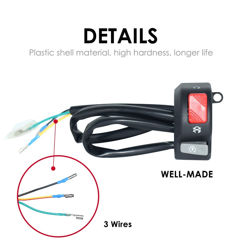12V Right Motorcycle Switches 7/8" 22mm Handlebar Mount Headlight Fog