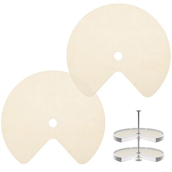 BELLE VOUS Lazy Susan Shelf Liners (2 Pack) - Easy-Cut