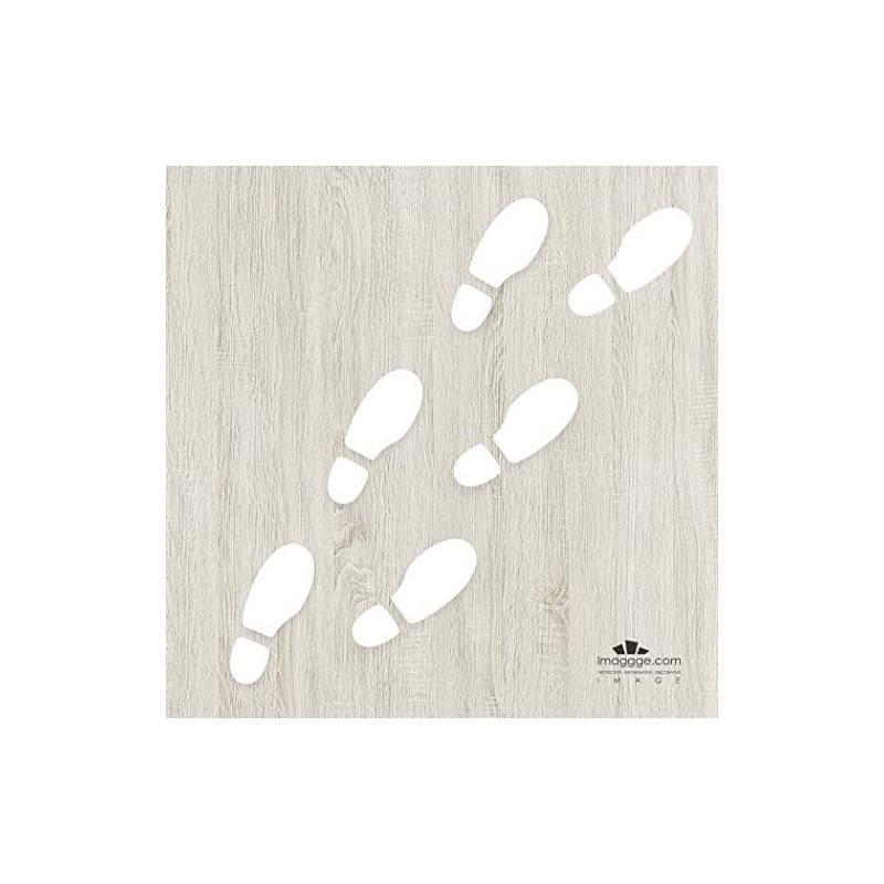Decooo.be 6 Footprints of Steps (Shoe Prints) Wall Sticker (White)