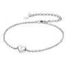 Suplight Women's Heart Bracelet with Letters A-Z 925 Silver Initial