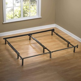 ZINUS Compack Metal Adjustable Bed Frame, 7 Inch Support Bed Frame for Box Spring and Mattress Set, Twin/Full/Queen, Black
