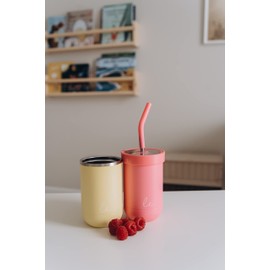 LITTLE ECOS Toddler straw cups spill proof | Set of 2 Stainless steel Baby straw sippy cups for toddlers 3+ year old | Insulated Kids cup tumblers | Best training cups for toddlers 1-3