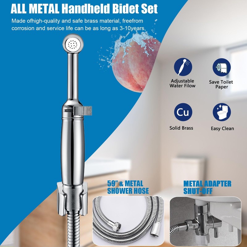 SonTiy Handheld Bidet Sprayer for Toilet, Cloth Diaper Sprayer Set