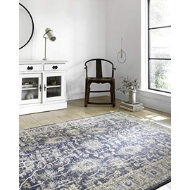 Loloi II Teagan Area Rug, 3'-4" x 5'-7", Denim/Slate