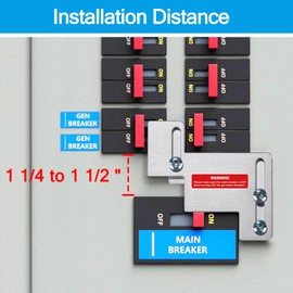 ACANORA Generator Interlock Kit for Eaton Cutler Hammer Challenger BR Series 150 and 200 Amp Panels, 1 1/4 to 1 1/2 Inches Spacing, Brushed Nickel