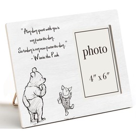 Pooh Bear Picture Frame, Romantic Pooh Gifts for Her Him, Anniversary, Birthday Gifts for Couple Best Friend, My Favorite Day Photo Frame for 4 x 6 Inch Photo