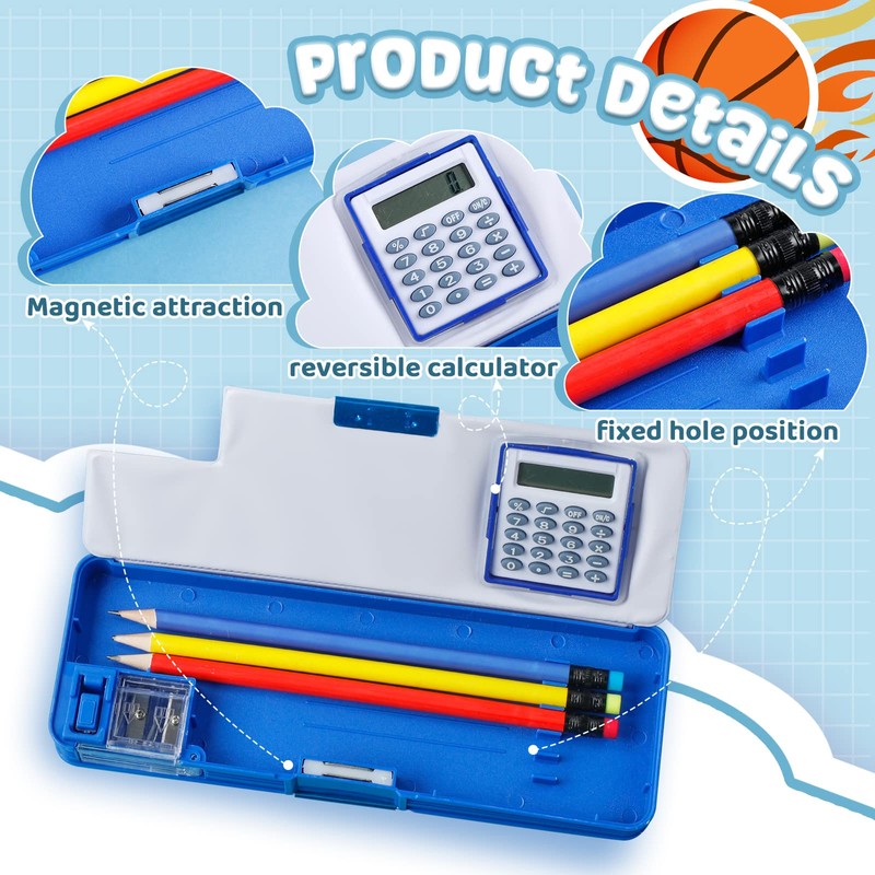 Henoyso Multifunctional Pencil Box for Boys Basketball Pencil Case with