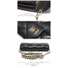 Sp Lab Lamb Leather Long Wallet with Chain Quilted Clutch