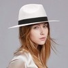 GEMVIE Panama Hat Men Women Wide Brim Straw Hat Fedora