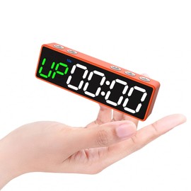 GANXIN Mini Portable Gym Timer, Interval Timer，Countdown Clock with Rechargeale and Built-in Magnetic Spine, LED Digital Clock for Home Garage. (Orange(G&W))