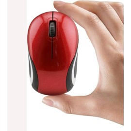 Wireless Mouse Mini Small Silent Cute Pocket Portable Compact Travel USB Tiny Optical Mice 3 Buttons 1000 DPI Cordless Mouse for PC Laptop Computer MacBook Kids Girl Boy Women Small Hands Gift(Red)