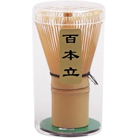 Handcrafted Golden Bamboo Matcha Whisk, 100 Prongs Traditional Japanese Chasen Matcha Stirrer -Bamboo Whisk Made from Durable and Sustainable Organic Bamboo