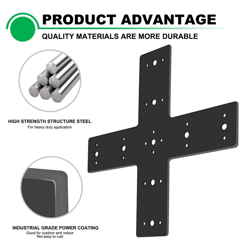 Andorm 2pcs 14x14 Cross Mending Plate Heavy Duty for 4x4,6x6