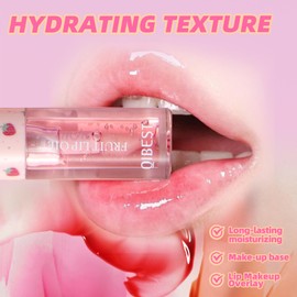 Mrettick Hydrating Lip Gloss 4 Pack Moisturizing Lip Balm Fruit-Flavored Lip Glow Oil Set Lip Care Kit，Beauty Gifts Sets for Women