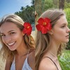3 PCS Hawaiian Foam Flower Hair Clip Set White and