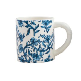 Mud Pie 15 oz Block Print Mug, Blue