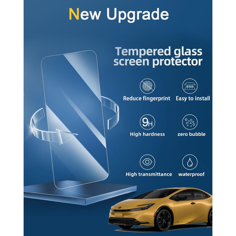KOOGEN 2 Pack Tempered Glass Screen Protector for Toyota Prius
