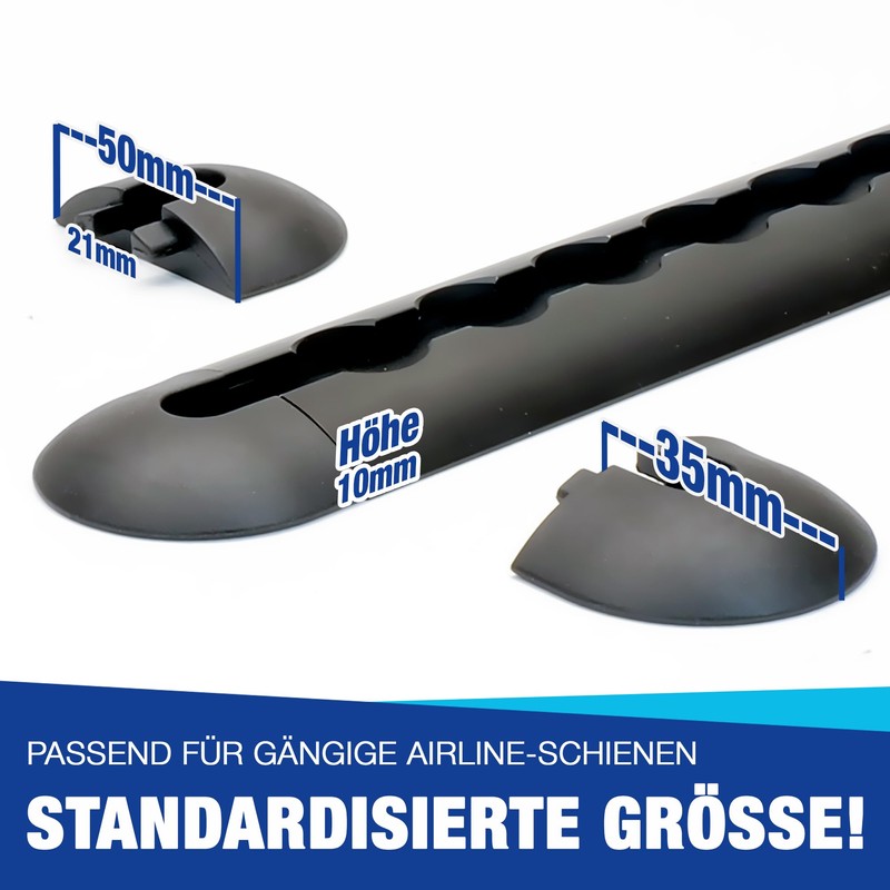 NTG Blackline End Cap for Airline Rail Black (Pack of