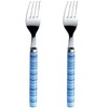 Nagao Border Dinner Forks, Blue, Set of 2, Made in