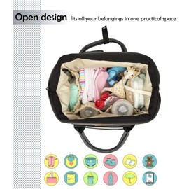 Neveq baby changing backpack, baby bag for travel, changing bag, large capacity, multi-compartment travel backpack, waterproof compartments, baby bottle holder.