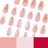 Hkanlre Press on Nails Almond Gradient Fake Cute Nails Tips