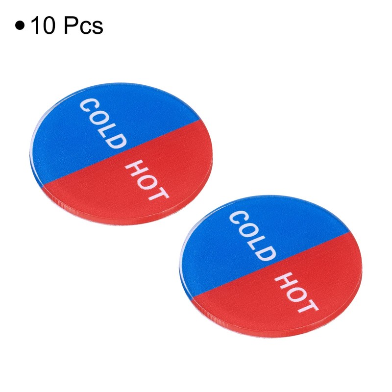 PATIKIL Self Stick Cold/Hot Water Label, 10 Pack Acrylic Round