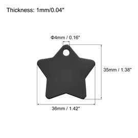 sourcing map Metal Five Stars Tags Stamping,Black Blank Dog Tags DIY Engraving Blank Tags Aluminium for Pet Dog ID Tags,Pendant Decoration,Craft Tags,Pack of 15